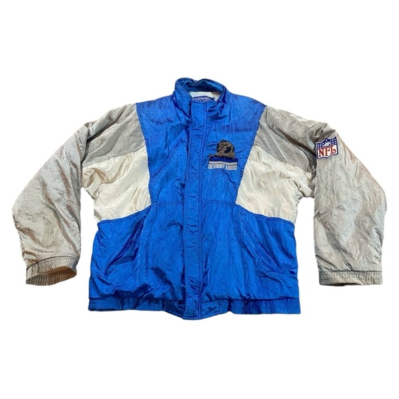 80s Detroit Lions Apex One Vintage Jacket Football NFL Puffer Deadstock - Picture 1 of 7